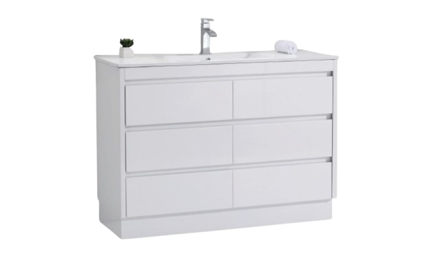 Alpine 1200mm Single Vanity Gloss White