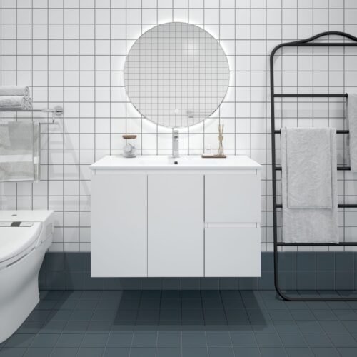 BIANCA 900mm MDF Wall-Hung Vanity (RHD)