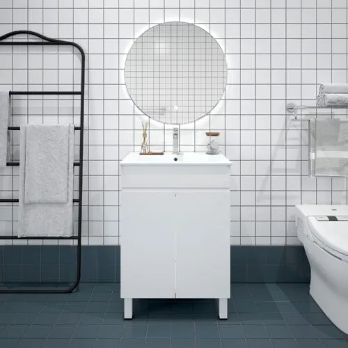 BIANCA 600mm PVC Slim Freestanding Vanity