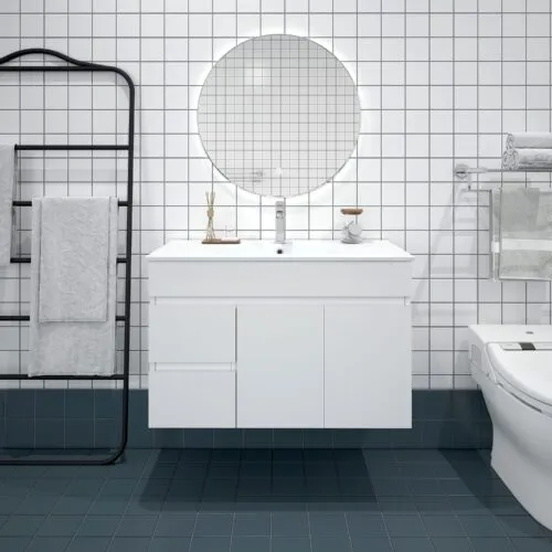BIANCA 900mm PVC Wall-Hung Vanity (LHD)