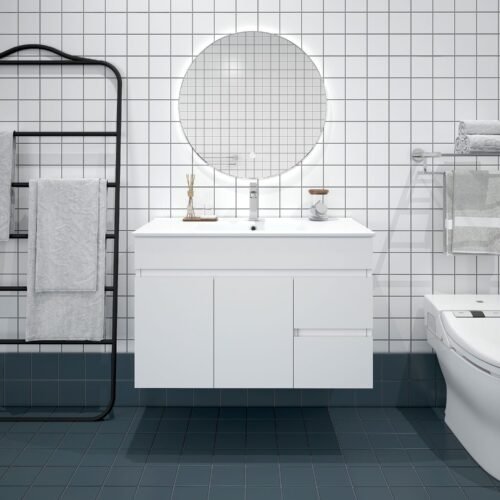 BIANCA 900mm PVC Wall-Hung Vanity (RHD)