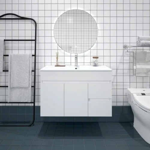 BIANCA 900mm PVC Wall-Hung Vanity (RHD)