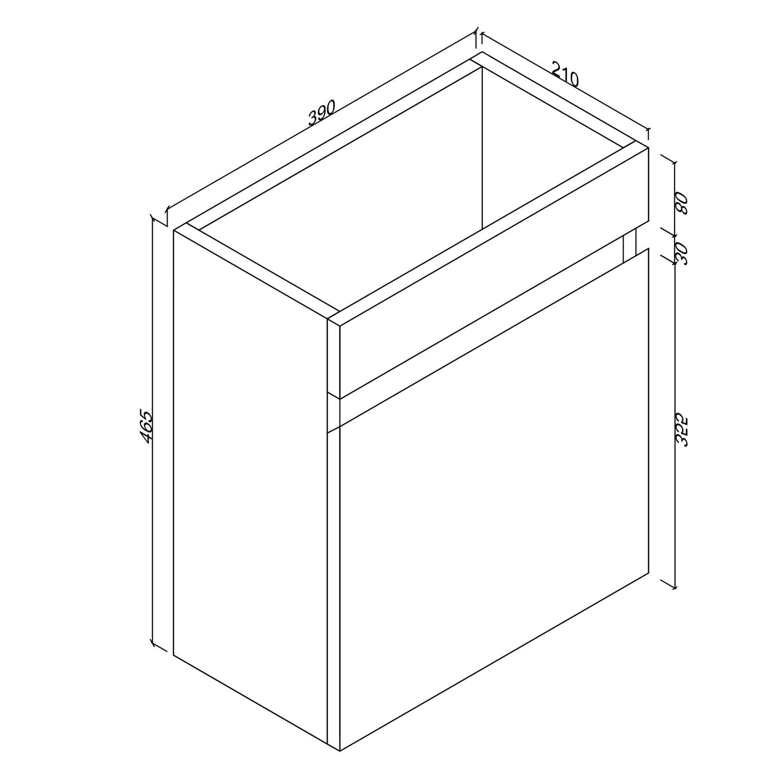 BIANCA 400mm PVC Slim Wall-Hung Vanity - Image 2