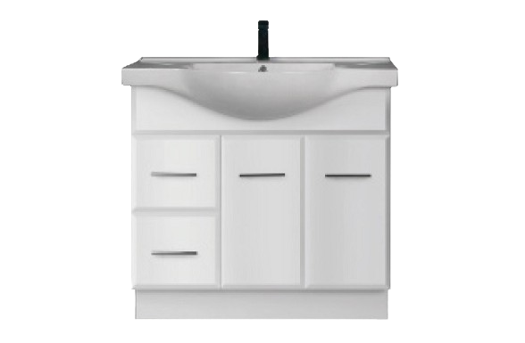 Deco 900mm S/R Vanity w CERAMIC TOP & LH Drawer