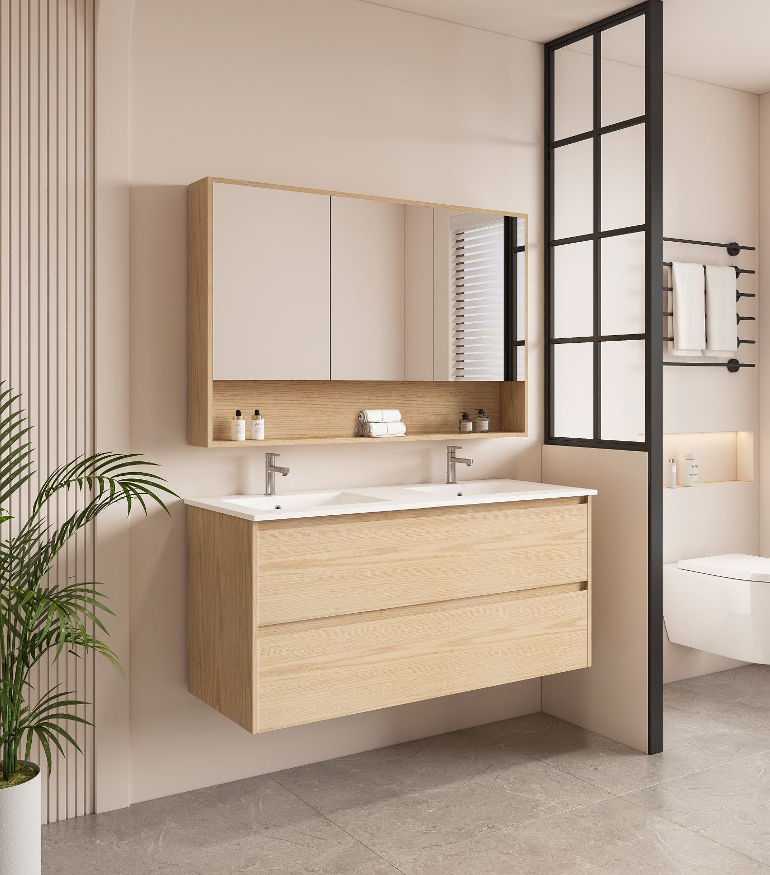 HERA 1200mm Wall-Hung Vanity - Tas Oak - Image 2