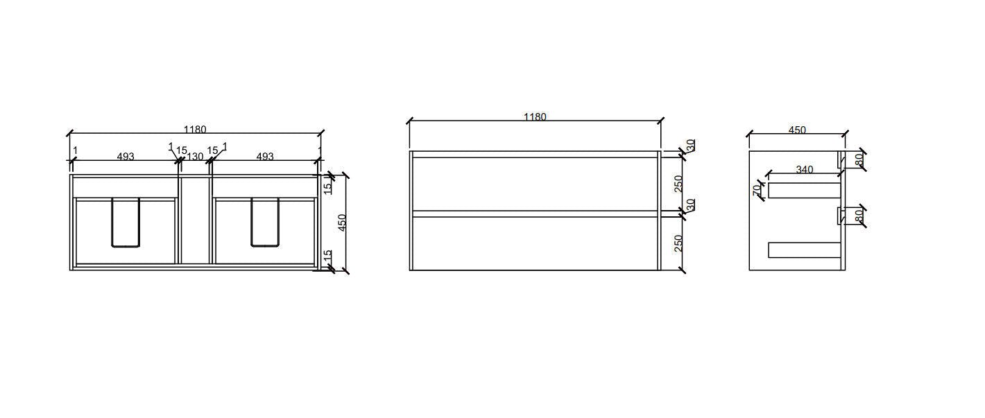 HERA 1200mm Wall-Hung Vanity - Tas Oak - Image 5
