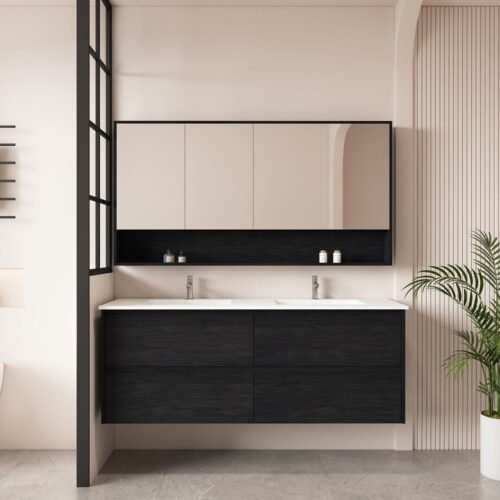 HERA 1500mm Wall-Hung Vanity - Black Oak