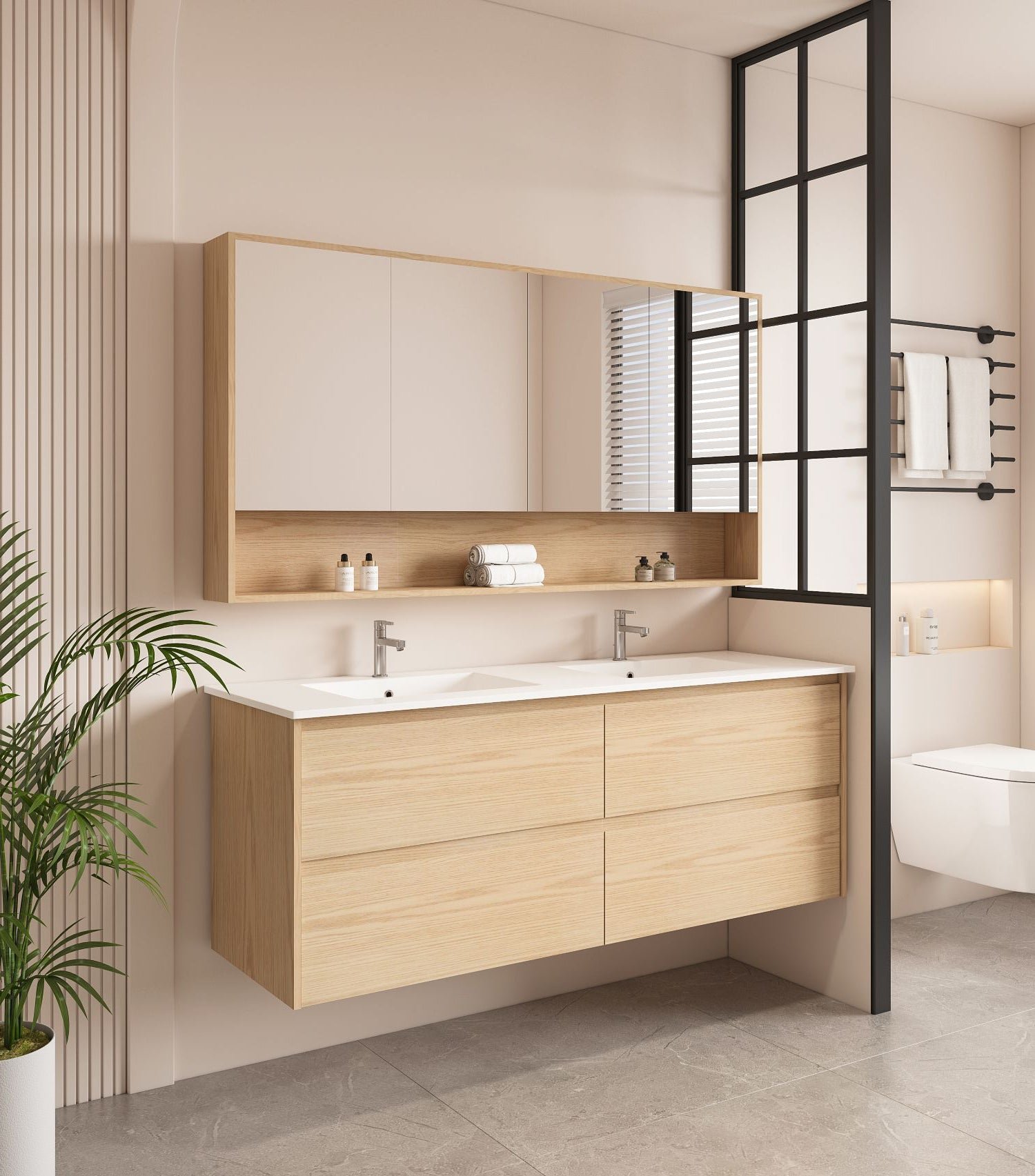 HERA 1500mm Wall-Hung Vanity - Tas Oak - Image 2
