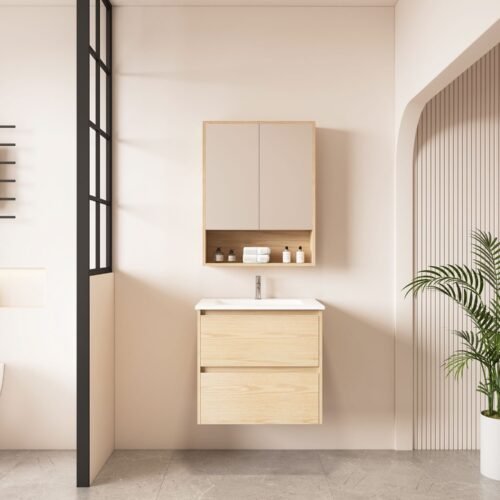 HERA 600mm Wall-Hung Vanity - Tas Oak