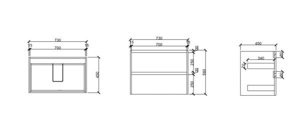 HERA 750mm Wall-Hung Vanity - Tas Oak - Image 5