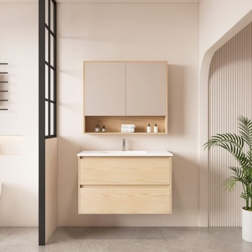 HERA 900mm Wall-Hung Vanity - Tas Oak