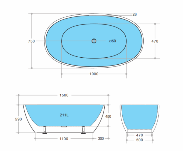 Stella Free Standing Bathtub Matte Black - Image 5