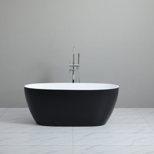 Stella Free Standing Bathtub Matte White & Black