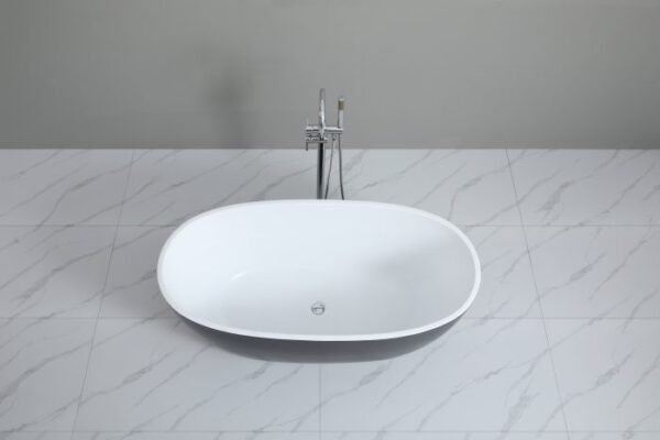 Stella Free Standing Bathtub Matte White & Black - Image 3