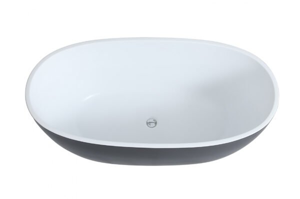 Stella Free Standing Bathtub Matte White & Black - Image 5