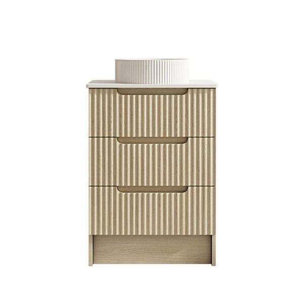 Fluted Rhea 600mm Freestanding Cabinet - Natural Oak - Image 4