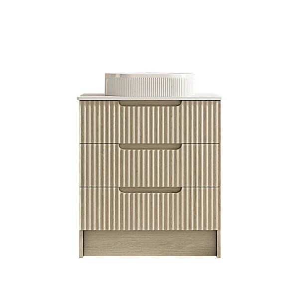 Fluted Rhea 750mm Freestanding Cabinet - Natural Oak - Image 4