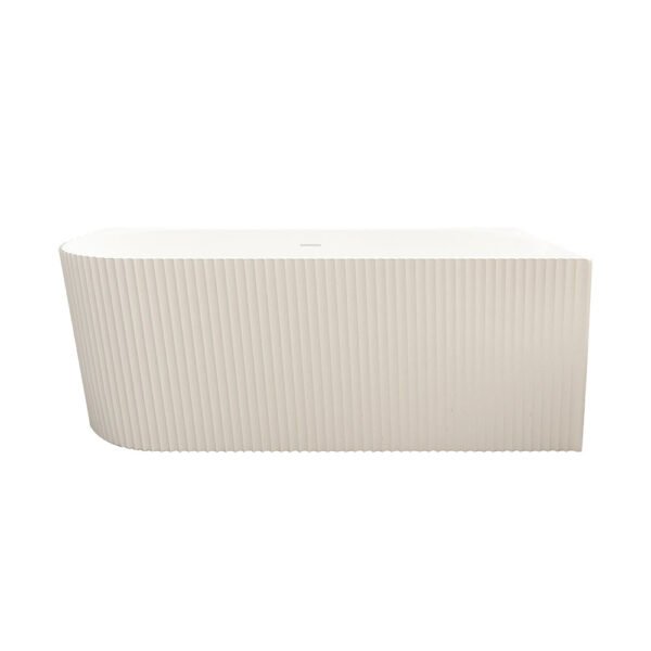 Rose V-Groove Corner Bathtub - Matt White - Image 3
