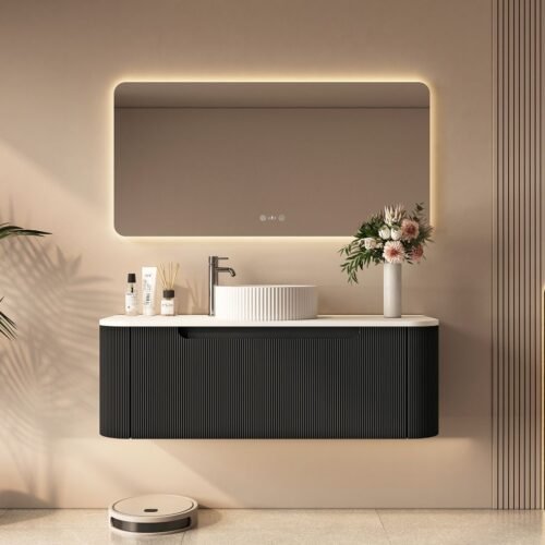 Rome 1200mm Wall-Hung Cabinet - Matt Black