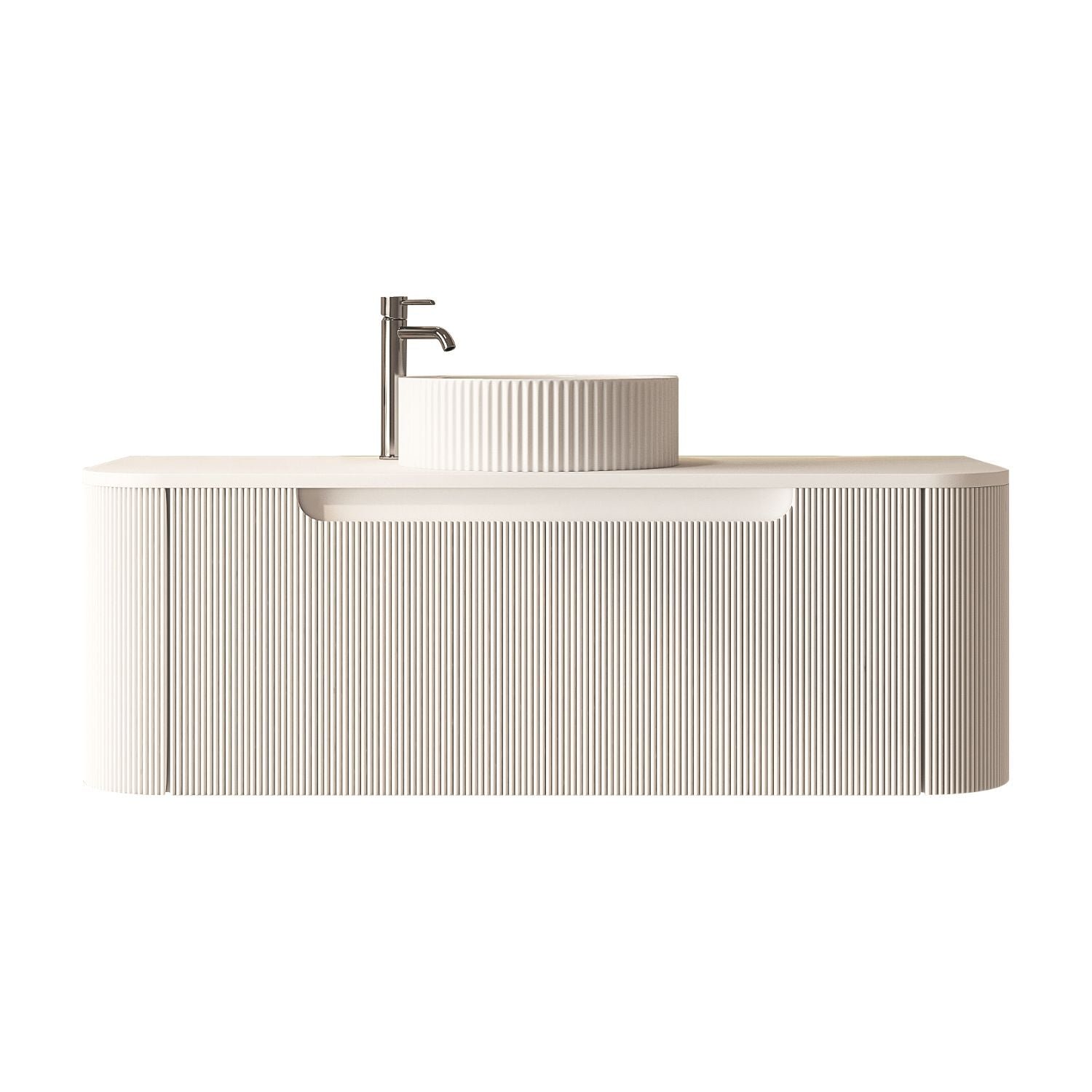 Rome 1200mm Wall-Hung Cabinet - Matt White - Image 4