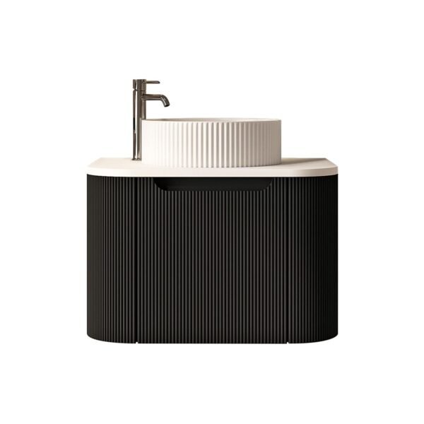 Rome 600mm Wall-Hung Cabinet - Matt Black - Image 3