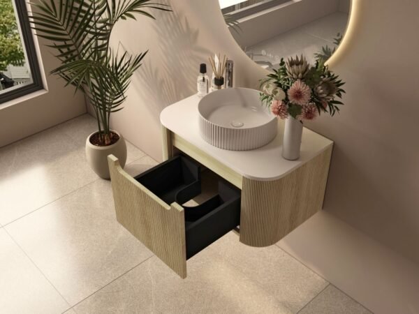 Rome 750mm Wall-Hung Cabinet - Bur Oak - Image 3