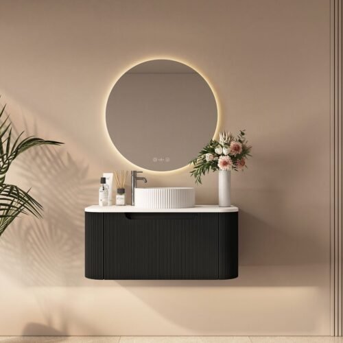 Rome 750mm Wall-Hung Cabinet - Matt Black