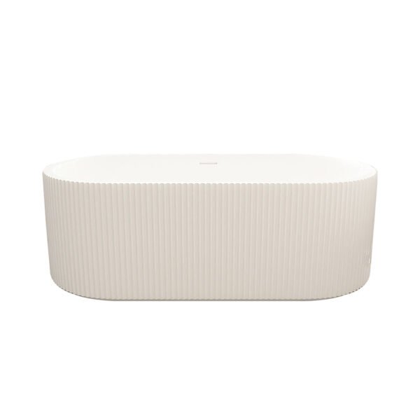 Rose Fluted V-Groove Freestanding Bathtub - Matt White - Image 4