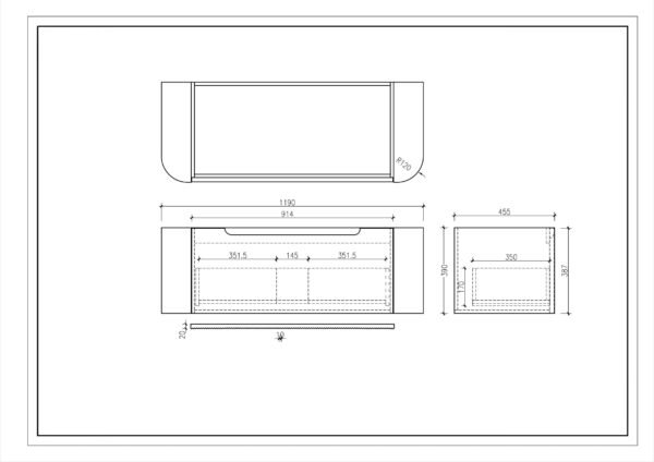 Rome 1200mm Wall-Hung Cabinet - Bur Oak - Image 6