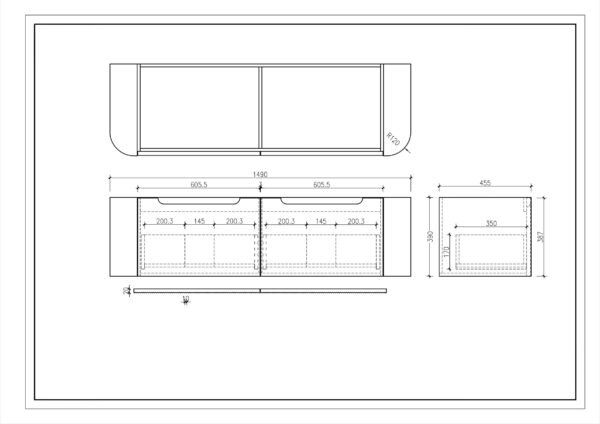 Rome 1500mm Wall-Hung Cabinet - Matt White - Image 6