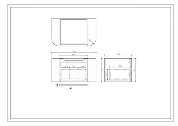 Rome 750mm Wall-Hung Cabinet - Matt Black - Image 6