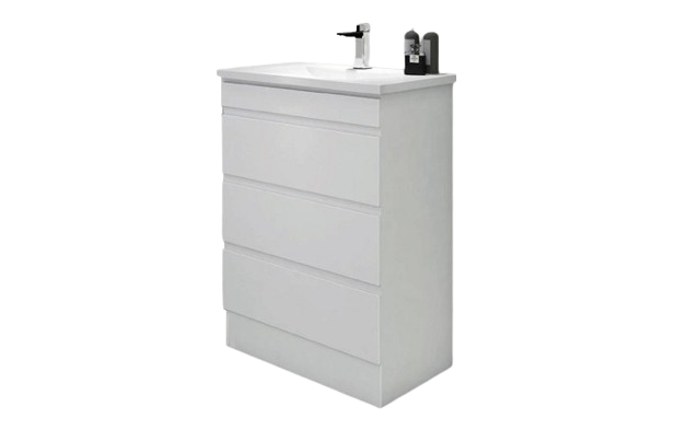 Saturn Slim 600mm POLYMARBLE TOP Finger Pull Vanity