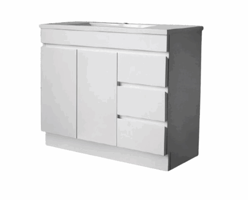 Saturn Slim 860mm POLYMARBLE TOP Finger Pull Vanity