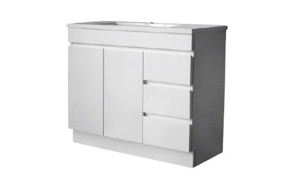 Saturn Slim 860mm POLYMARBLE TOP Finger Pull Vanity