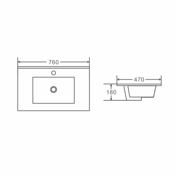 BIANCA 750mm PVC Freestanding Vanity (LHD) - Image 6