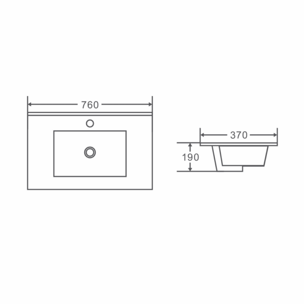 BIANCA 750mm PVC Slim Freestanding Vanity (RHD) - Image 6