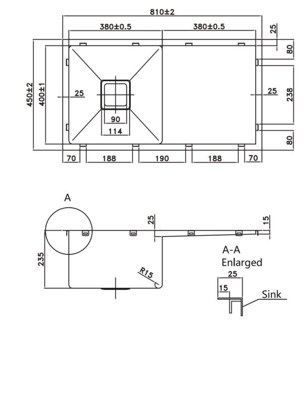 Hand Made Stainless Steel Kitchen Sink - Image 2