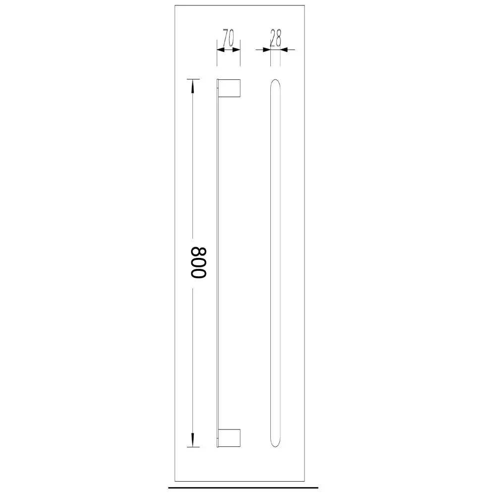 Esperia Single Towel Rail 800mm - Image 2