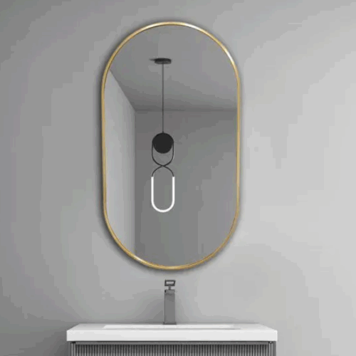 Aluminium Framed Oval Mirror 500mm