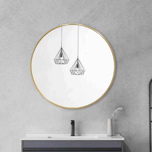 Aluminium Framed Round Mirror 750mm