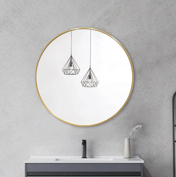 Aluminium Framed Round Mirror 750mm