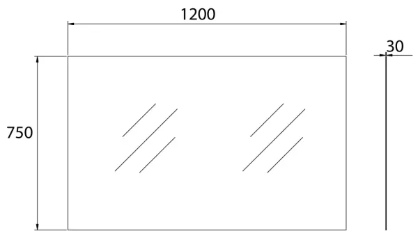Pencil Edge Plain Mirror 120cm - Image 3