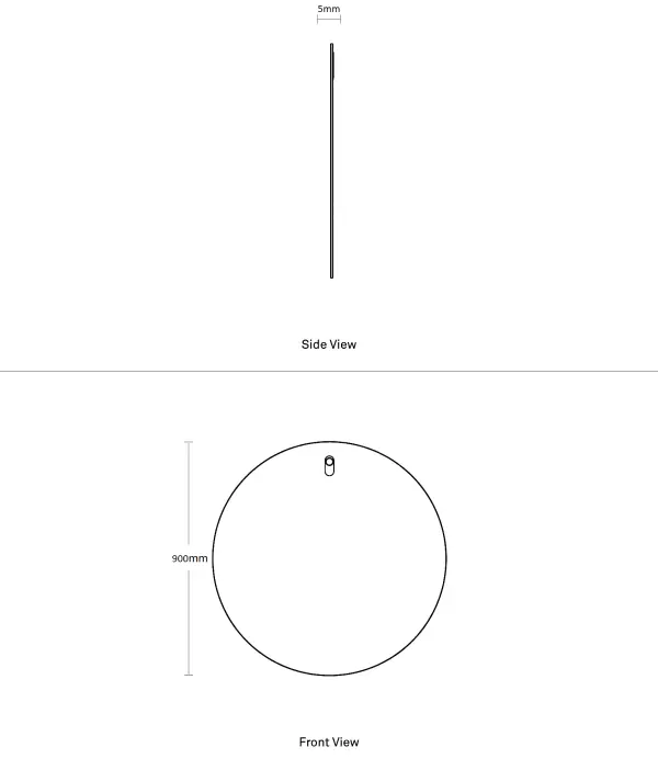 Pencil Edge Plain Mirror Round 90cm - Image 3