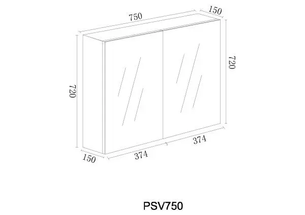 PVC Shaving Cabinet 75cm - Image 2