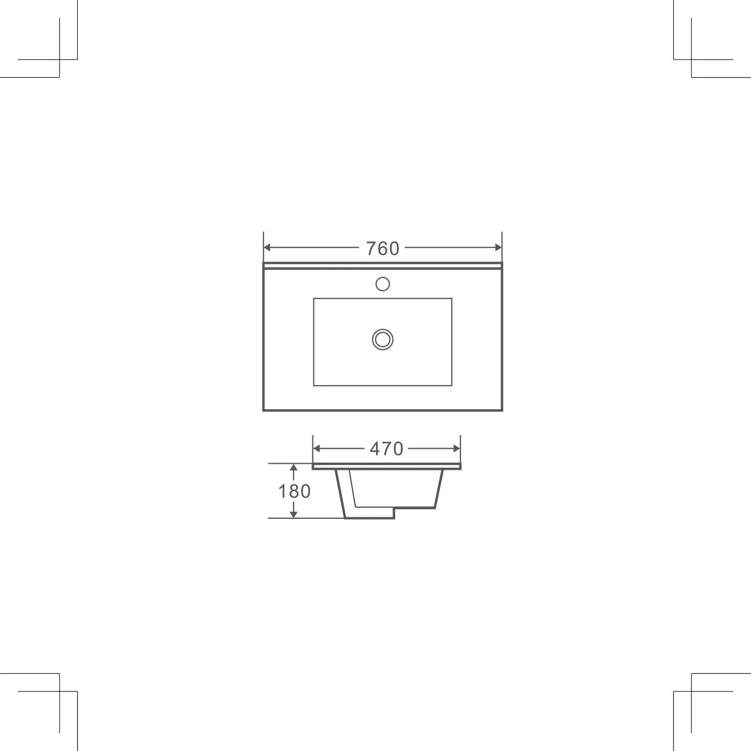 Bianca PVC 75cm Floor Standing Vanity Cabinet (LHD) Gloss White with Ceramic Top - Image 2