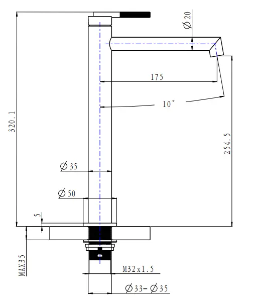Caddence Tall Basin Mixer - Image 5
