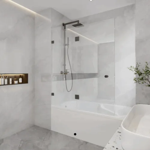Double Hinged Bathtub Screen