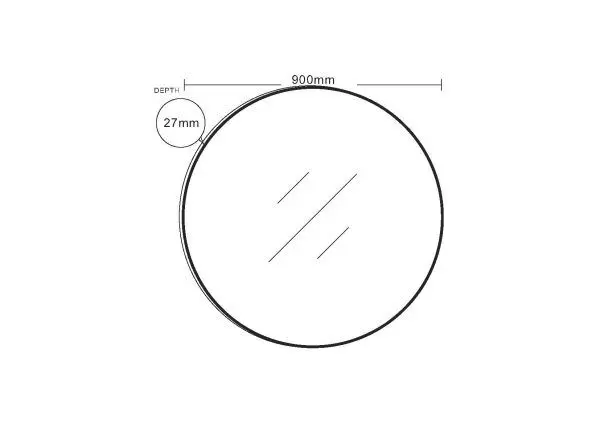 Aluminium Framed Round Mirror 900mm - Image 4