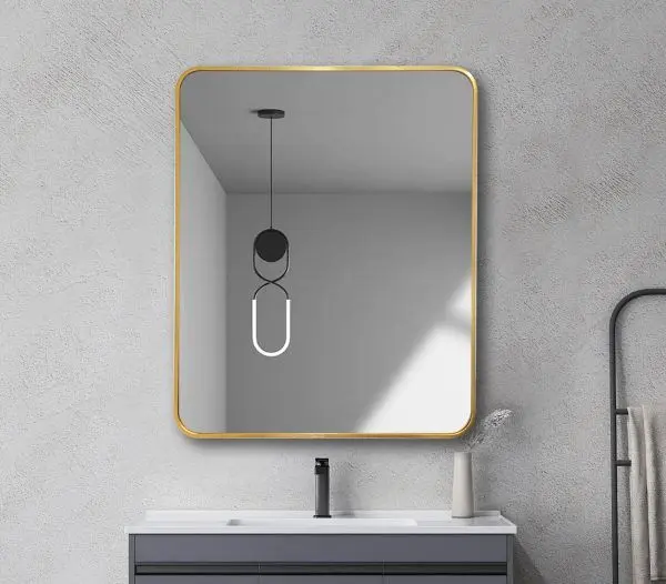 Aluminium Framed Rectangular Mirror 600mm - Image 3