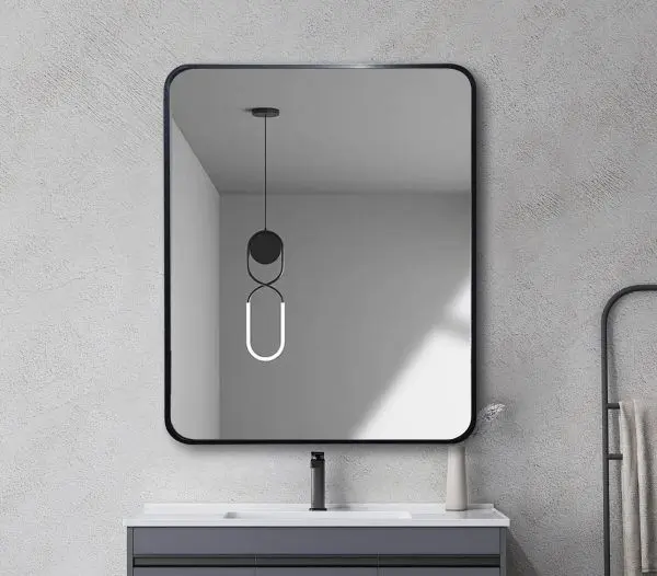 Aluminium Framed Rectangular Mirror 600mm - Image 2